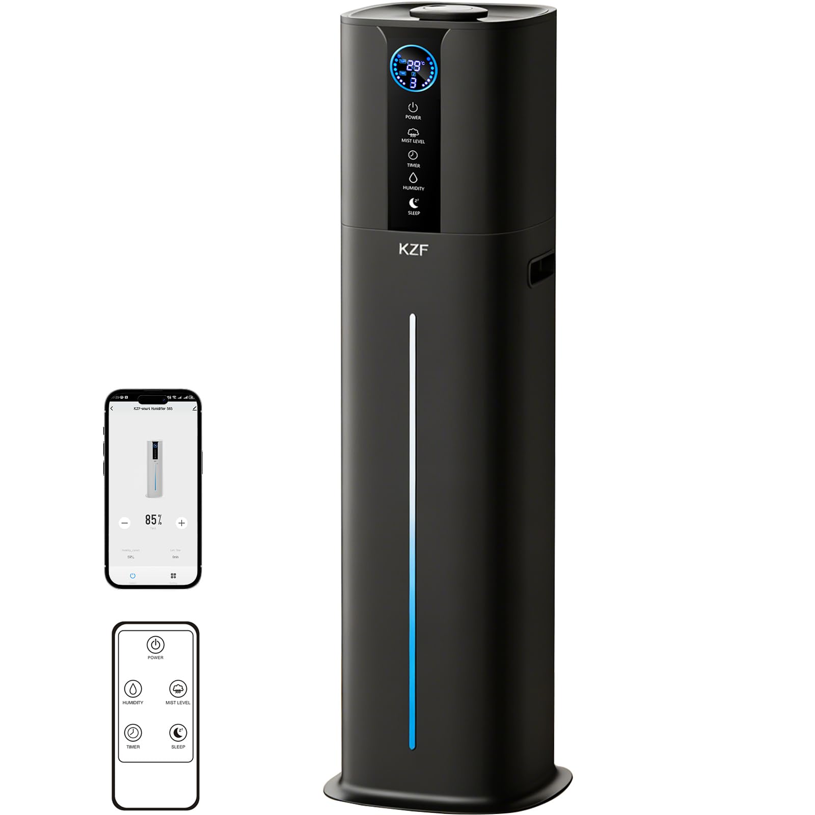 9L Smart Humidifiers for Bedroom Large Room, 2.3Gal Cool Mist Top Fill Diffuser App & Remote Control, 3 Mist Modes, Quiet Humidifier for Home Office Plant