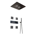 Rain Shower System, Black Bathroom Shower Faucet Set Digital Display Shower Fixtures 3 Functions Shower Kit Shower Valves with 2 Modes Rain Shower Head, Handheld Shower Head