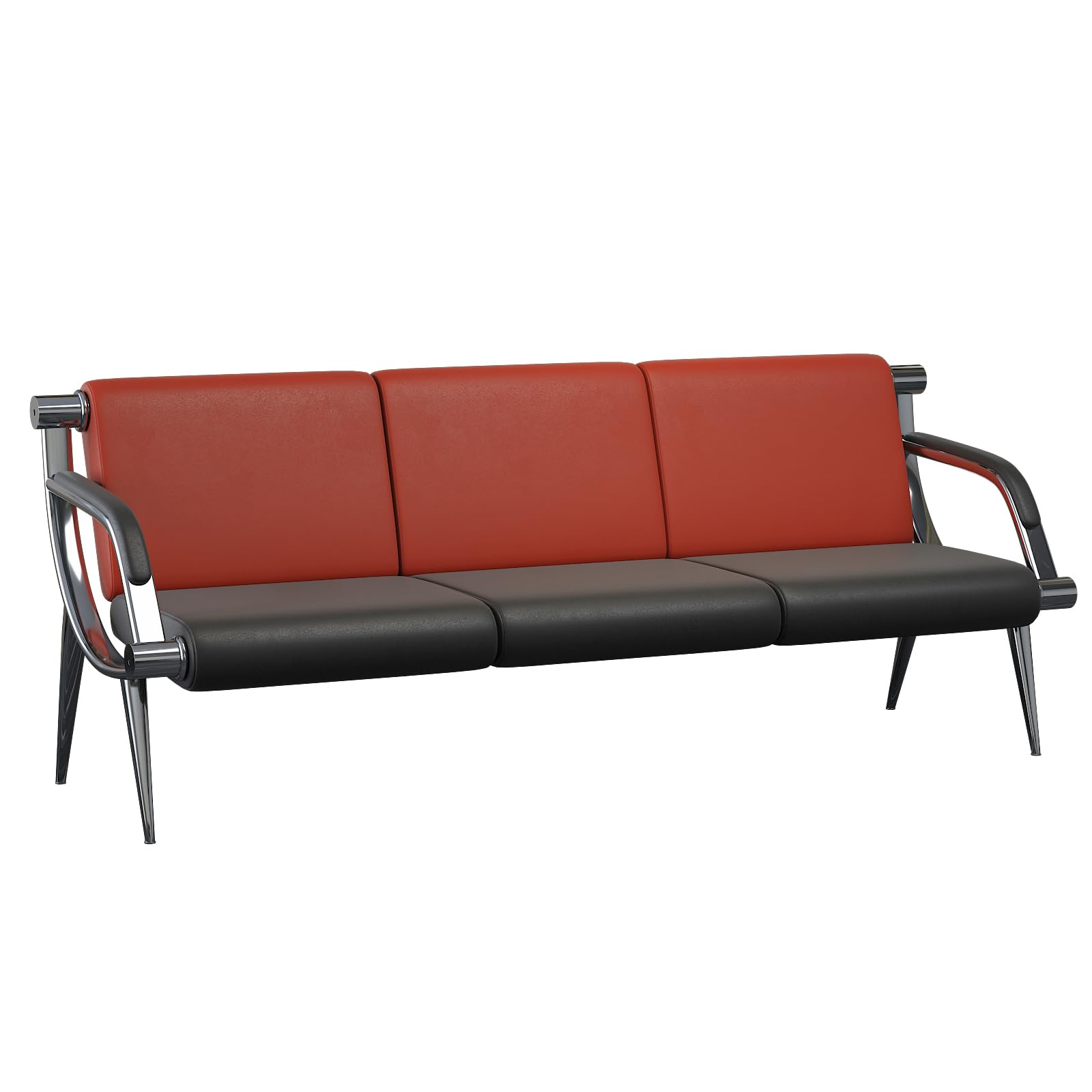 Wonline 3 Seat Waiting Room Chair with Armrest Pu Leather Office Furniture, Office Guest Seating Lobby Conference Reception Chairs for Airport