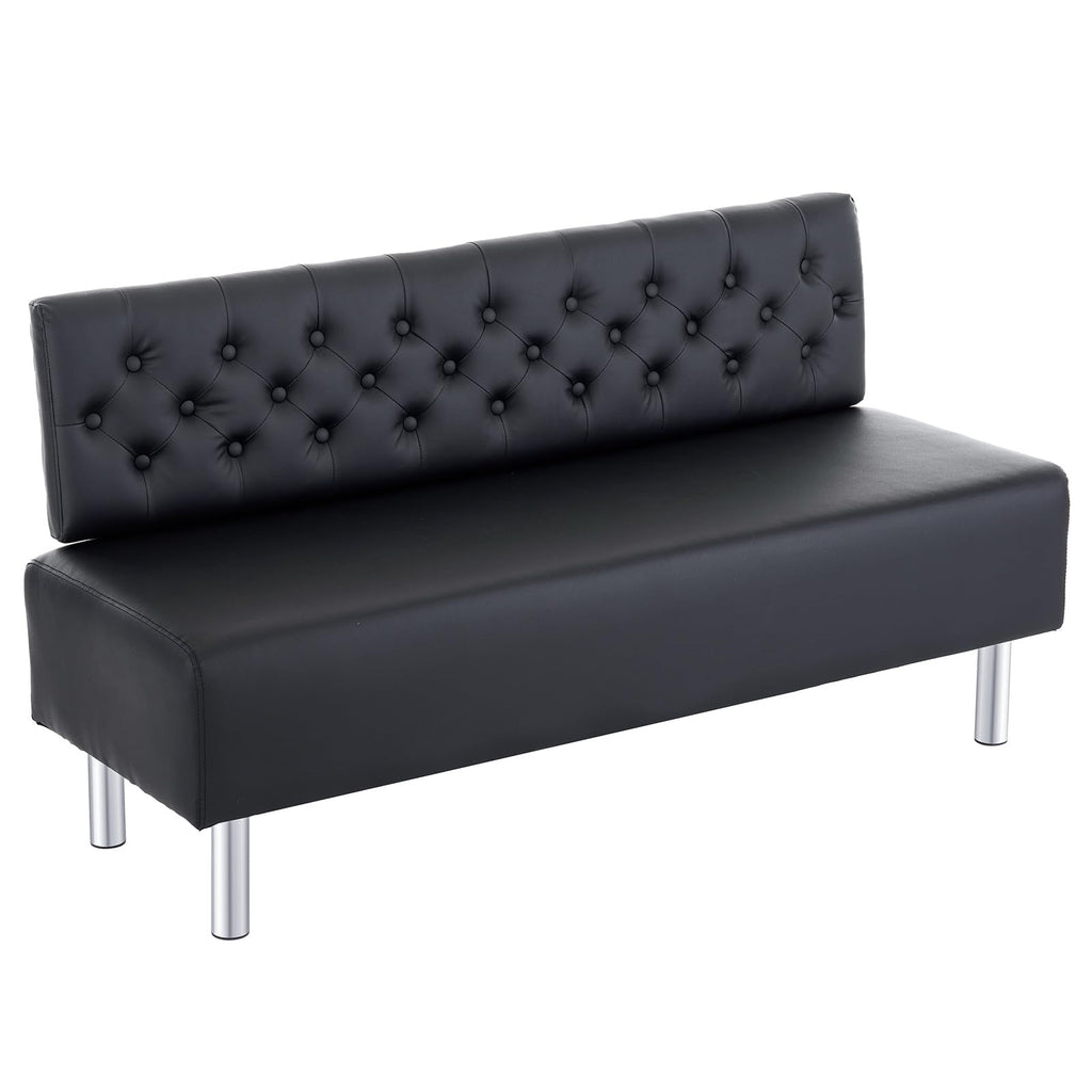 Omysalon Waiting Room Bench with Back, 58.6’’ Office Guest Chair Upholstered Reception Seating, Lobby Furniture for Beauty Salon Barbershop