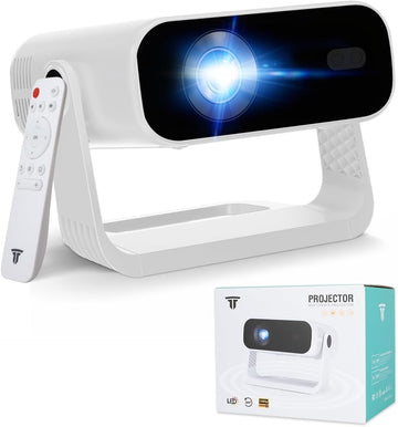 Wielio 2026 Smart Projector Android 14/TV with WiFi 6 and Bluetooth 5.0 Built in 1000+ Apps 210 ANSI Portable Bedroom Mini Movie Projector Auto Keystone & Zoom ?Auto Focus/Preferred Dark Room)