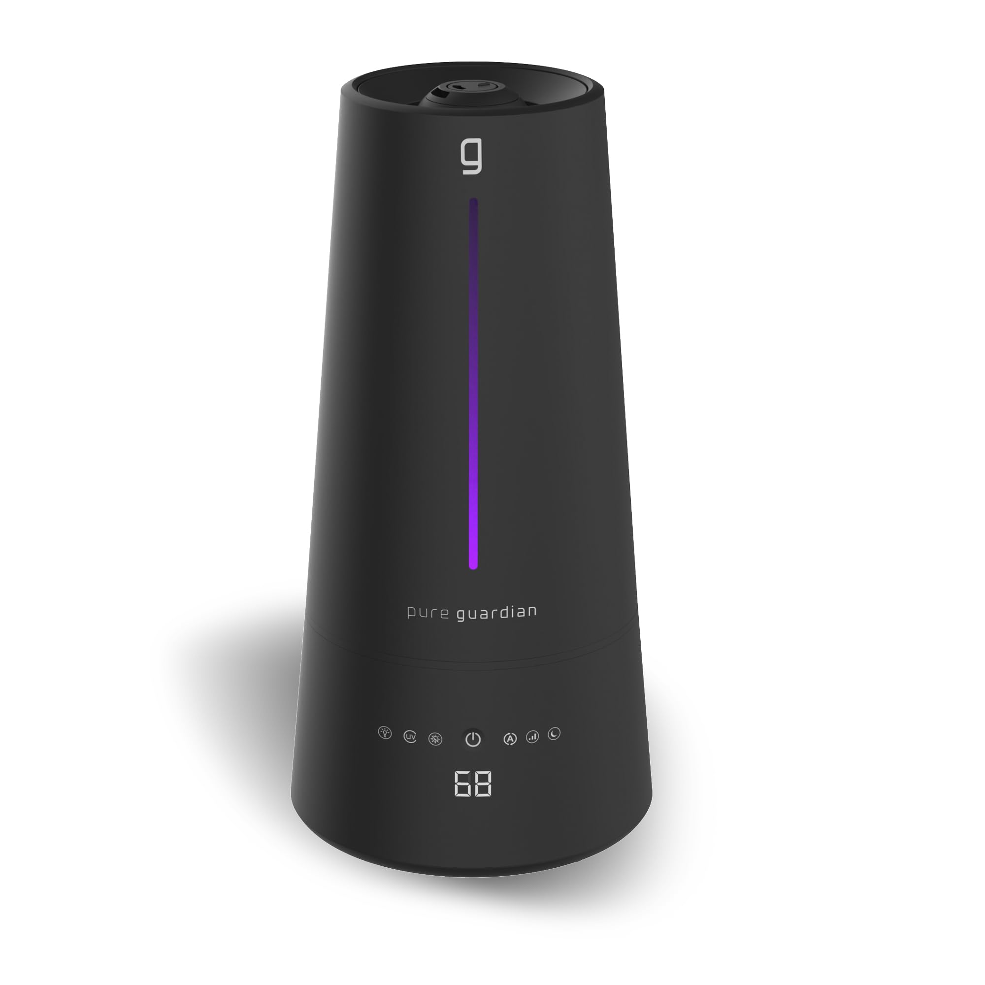 PureGuardian 1.5 Gal Ultrasonic Warm & Cool Mist Humidifier with UV-C Light, IntelliSense Humidistat, 90-Hr Runtime, for Large Rooms up to 540 Sq. Ft., Black, H5665B