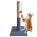 Barelove Cat Scratching Post Tower, Tall Cat Scratch Post, Natural Sisal Rope Scratcher Posts Refill for Indoor Cats, Carpet Cat Scratching Post with Replaceable Toys, Sturdy Base (Grey)