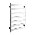 Towel Warmer Square Heated Towel Rail Radiator Stainless Steel Curve Wall-Mounted Electric Towel Rack for Home Bathroom 7 Bars Plugin ()
