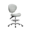 Kaleurrier Adjustable Stools Drafting Chair: with Back Rest & Foot Rest, Standrd, Grey