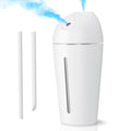 Battery Operated Portable Humidifier (Dual Nozzles)- Small Air Humidifiers for Bedroom, Plants, Office, Travel, Car, Cool Mist Humidifiers, 4 Mist Settings, Warm Night Light, Auto Shut-Off