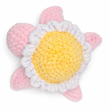 Philly Knotty Girl Handmade Crocheted Daisy Turtle Plushie, Whimsical Home Office Decor, Birthday Wedding Baby Gift Favor