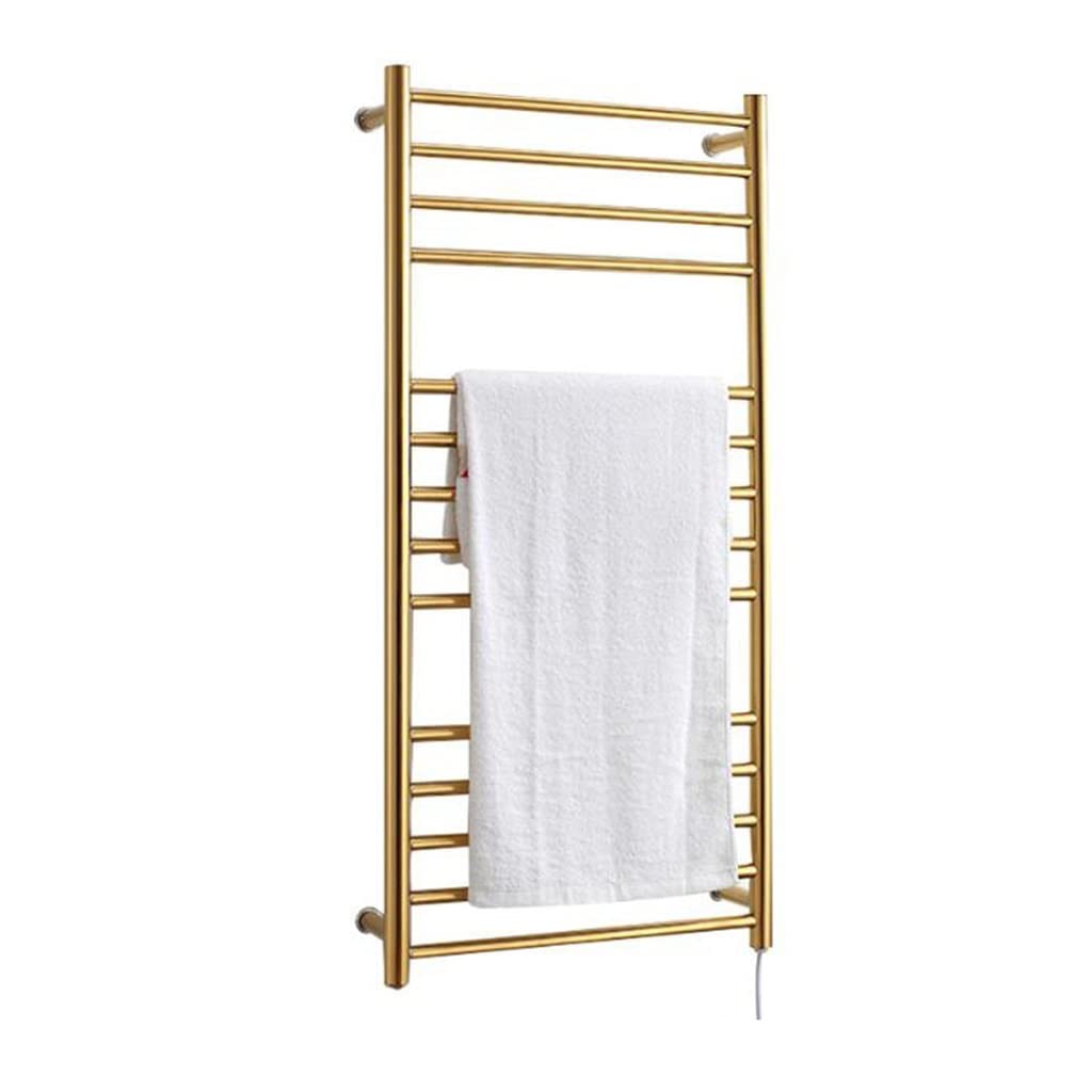 Bathroom 304 Stainless Steel Heated Towel Warmer Waterproof Grade Electric Heating Towel Rail Rack (Color : As Shown Size : One Size)