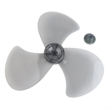 16-Inch 3-Blade Fan Replacement Set for Pedestal & Table Fans — Plastic for blades with Nut Cover, Quiet Aerodynamic Design, Easy Tool-Free Installation(Gray)
