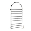 Towel Warmer 304 Stainless Steel Heated Towel Rail Radiator Energy Efficient 120W Wall-Mounted Electric Heated Towel Rack with 9 Heated Bars for Bathroom Plug in (Hardwired) (Plug in)