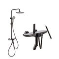 Shower System, Gray Bathroom Shower Faucet Set Digital Display Shower Set 4 Functions Shower Fixtures Shower Kit with 3 Modes Handheld Shower Head