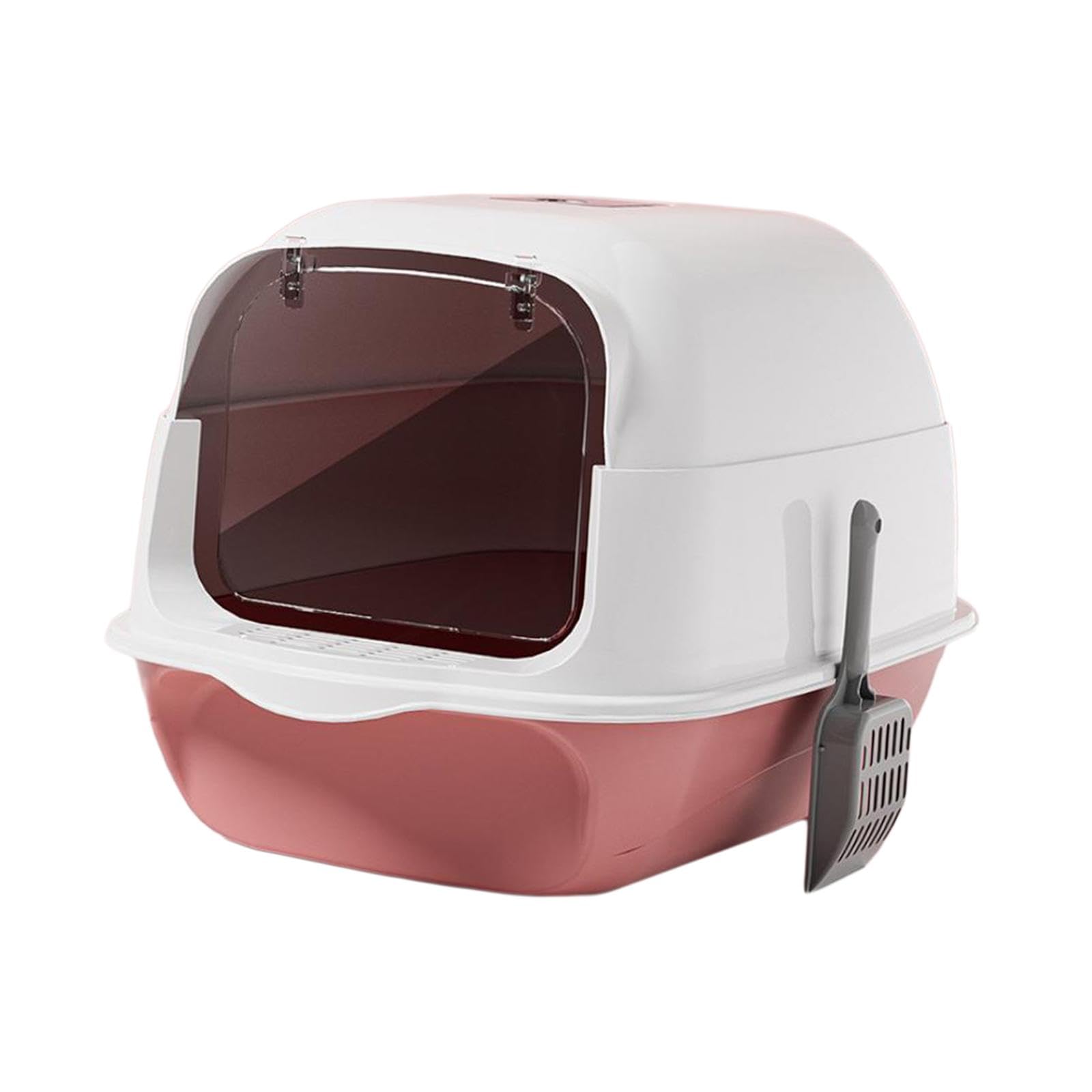 Hooded Cat Litter Box with Lid Enclosed Covered Cat Toilet Potty for Kittens Pets-
