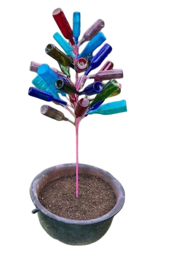 Hopfrog Market USA Big 28 Wine Bottle Tree ~ Yard and Garden Decor~ Perfect Size in Southern Classic Tradition. Proudly Made in The USA ! Solid Steel Welded Bottletree *(NO Bottles or Planter)