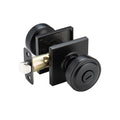 Black Door Knobs with Square Rosette,Heavy Duty Door Knob with Lock, Interior Door Knobs for Bath & Bedroom