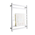 APUM Electric Towel Warmer Bathroom Radiator, Wall Mounted Electric Heated Towel Rack, 304 Stainless Steel Heated Towel Rail 7 Bar Bath Towel Heater (White Plug in)