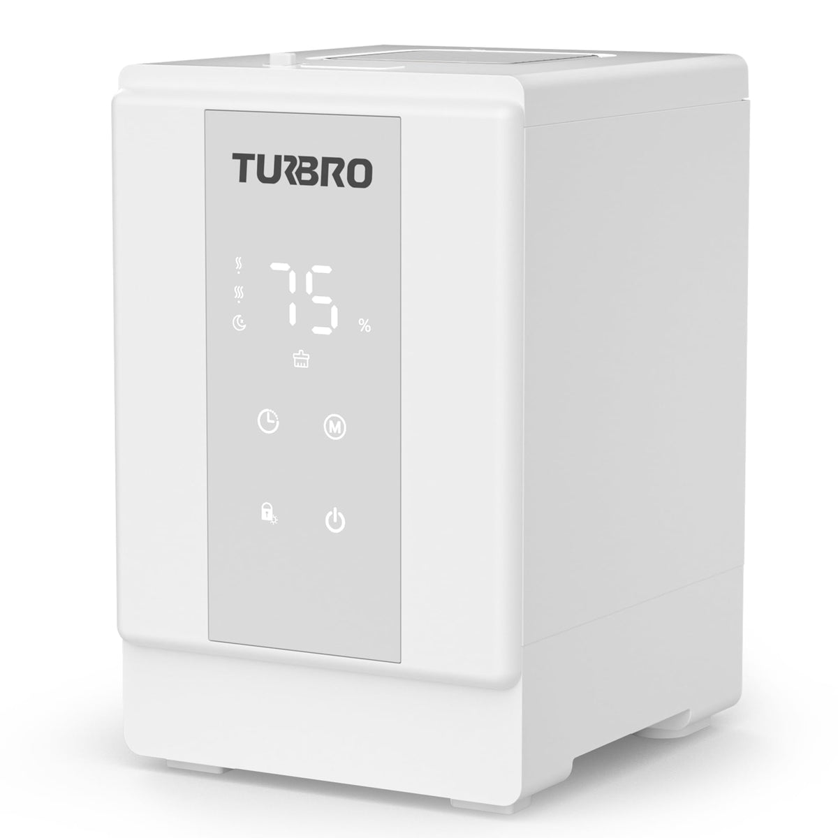 TURBRO 4L/1Gal 304 Stainless Steel Steam Humidifier, Warm Mist Humidifier for Bedroom Baby Nursery, 500 mL/h Output, Dishwasher Safe, Easy to Clean, ETL-certified Sleep Mode 1-12h Timer, GLS04