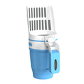 Cat Litter Box System with Wide Scoop and Waste Bin, Blue and White, Includes Refill Bags