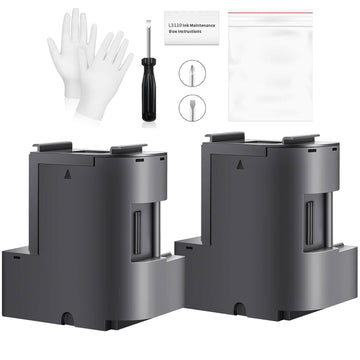 2 Packs Waste Ink Pad Replacement with Reset Software Replacement for ET-2850 ET-2760 ET-2750 ET-2700 ET2850 ET2760 2850 Printer, Maintenance Box with Zeroing Software