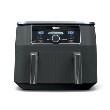 Ninja AD150 Foodi 8 Quart 6-in-1 DualZone 2-Basket Air Fryer with 2 Independent Frying Baskets, Match Cook & Smart Finish to Roast, Broil, Dehydrate & More for Quick, Easy Meals, Black (Renewed)