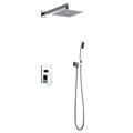 Shower System,2-Function Square Shower Faucet Wall Mounted Shower Combo Set for Bathroom with 8" Rain Shower Head, Pressure Balance Valve, Solid Brass in Polished Chrome Showe