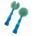 Folkulture Aqua Teal Resin Salad Servers | Set of 2 (12") Resin Salad Tongs, Serving Spoons for Salad & Serving | Durable, Stardy Kitchen Essentials | Housewarming Gifts New Home Essentials