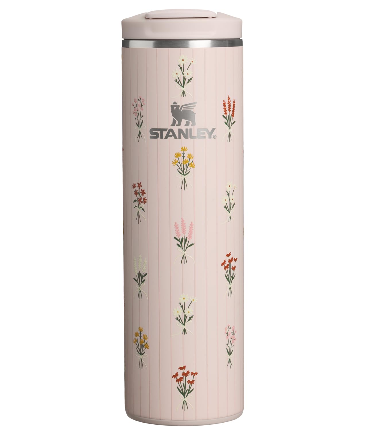 STANLEY Transit Flip Top Mug | Leakproof Travel Coffee Mug | Lightweight Insulated Stainless Steel | Dishwasher Safe | Perfect Mother’s Day Gift | BPA-Free | 16 oz | Rose Quartz Bouquets