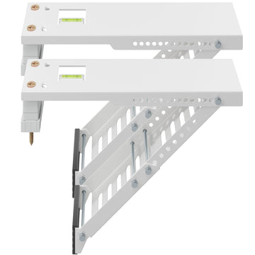 Window Air Conditioner Support Bracket, Universal for 5,000-12,000 BTU AC Units, Up to 85lbs, Adjustable Extender Leg & Magnetic Spirit Level, 2-Pack