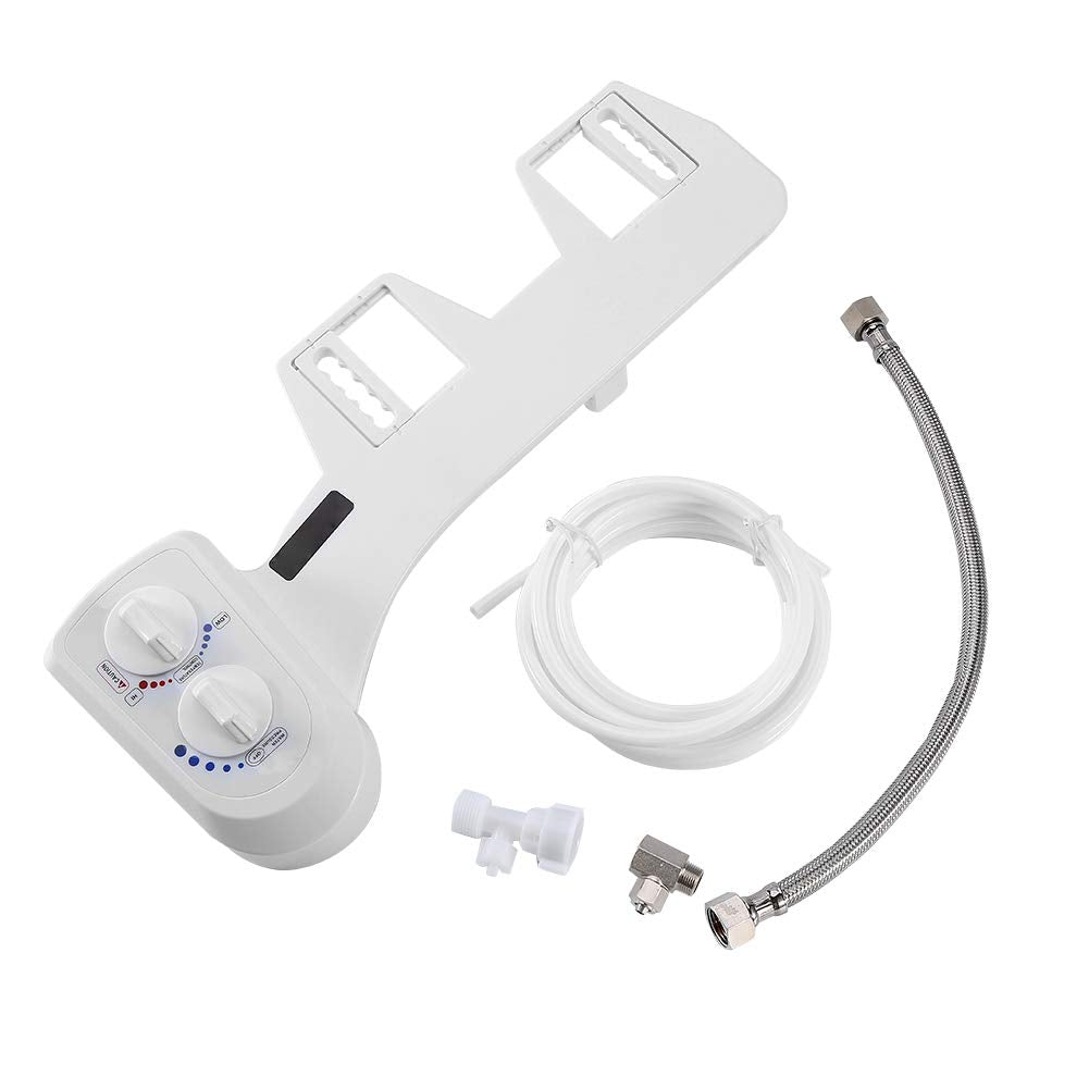 Yosoo Non-Electric Bidet, Adjustable Single Nozzle Fresh Water Spray with Hot & Cold Control for Home Bathroom Toilet Seat