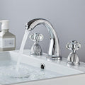 3PCS Gold/Antique Crystal Handles Basin Sink Faucets Hot Cold Bath Tub Mixers Deck Mounted Mixer Crane Bathtub Taps for Bathroom (Color : Chrome)