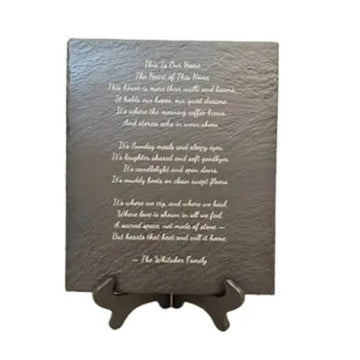Custom Engraved Slate Plaque - Personalized Poem or Message - Unique Wedding, Anniversary, or Memorial Gift - 12x10" Black Stone Keepsake