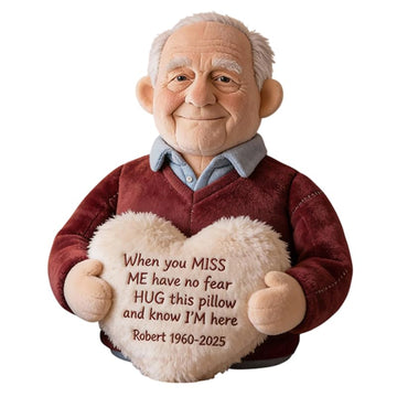 Custom from Photo - When You Miss Me - Personalized Memorial Faux Fur Shaped Pillow, Pet Loss Bereavement Gift Sympathy Present Deceased Loved One Keepsake Huggable Cushion Comfort Item