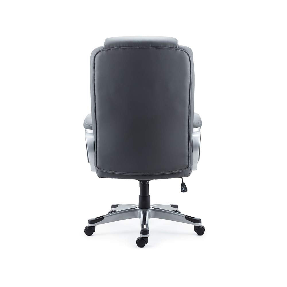 Staples Mcallum Bonded Leather Manager Office Chair, Gray, 1 Pack, Grey