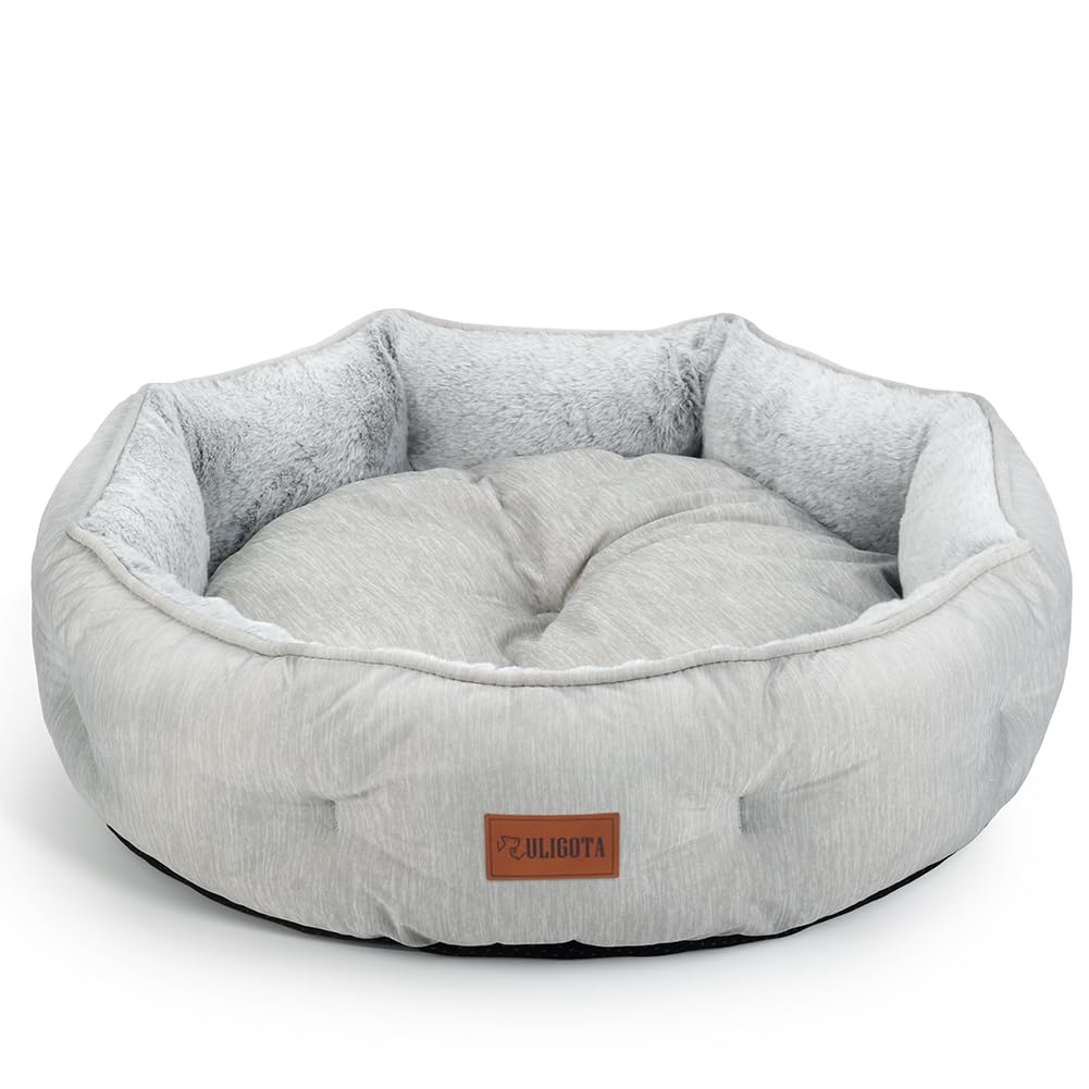 Small Dog Bed for Small Dogs, Cat Bed for Indoor Cats, Cooling Pet Bed for Puppy, Reversible Design with Cool-Touch Summer Side, Machine Washable with Non-Slip Bottom 20 Inch