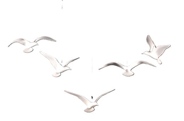 5 Seagull Mobile by John Perry 9 inch Wingspan Each. 30 inch Total Width. Assembly Required.