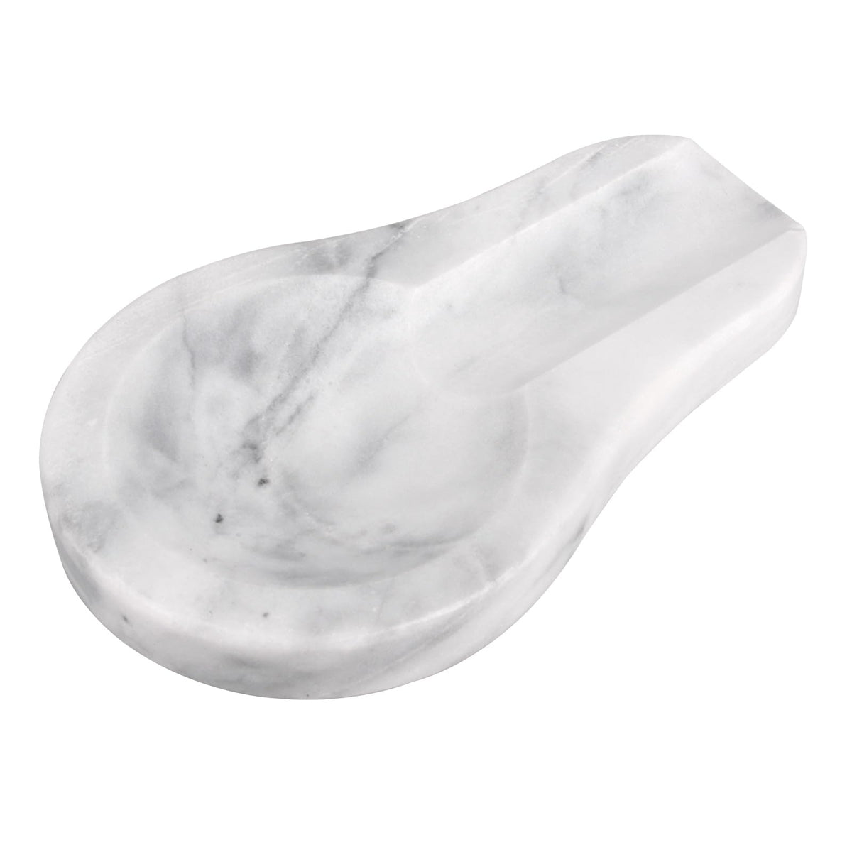 Marble Spoon Rest for Kitchen Stove Countertop, Marble Utensil Holder, Perfect for Spatula, Ladle, Fork (1, Light Grey, 4 * 6.5)