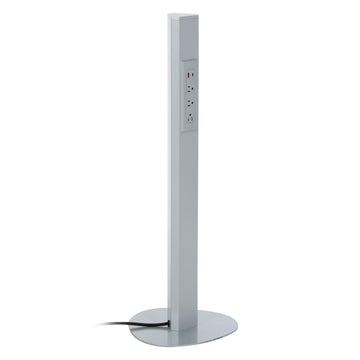 Office Star Power Anywhere Freestanding Station for USB Type-A and C, and 3 A/C Outlets, Silver