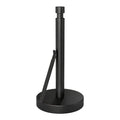Heavy Duty Stainless Steel Paper Towel Holder – Easy One-Handed Tear, Weighted Base Non-Slip, Tension Arm Prevents Unraveling, Countertop Paper Stand for Kitchen, Fits Most Size Rolls (Black)