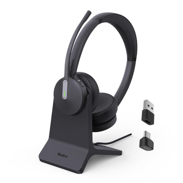 Yealink BH70 with Stand, Wireless Bluetooth Headset with Microphone for Work, Up to 35 Hours Talk Time, Teams Certified, ?90 Minutes Quick Charging, USB-C/A Adapter, No Power Adapter Required