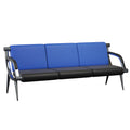 Wonline 3-seat Office Reception Chair Pu Leather Waiting Room Bench Visitor Guest Sofa Airport Clinic Black, 3 Seat, Blue