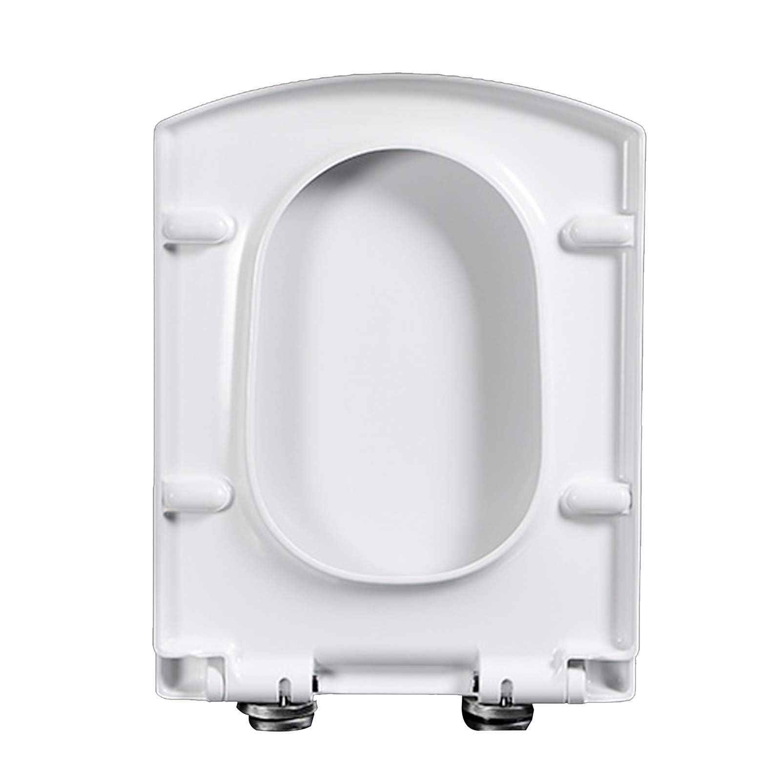 Square Toilet Seat with Cover, White, Slow Close, Quick Release for Easy Cleaning. Thickened PP Material Toilet Seat with Top Fixing Adjustable Hinge, White,03A,03A