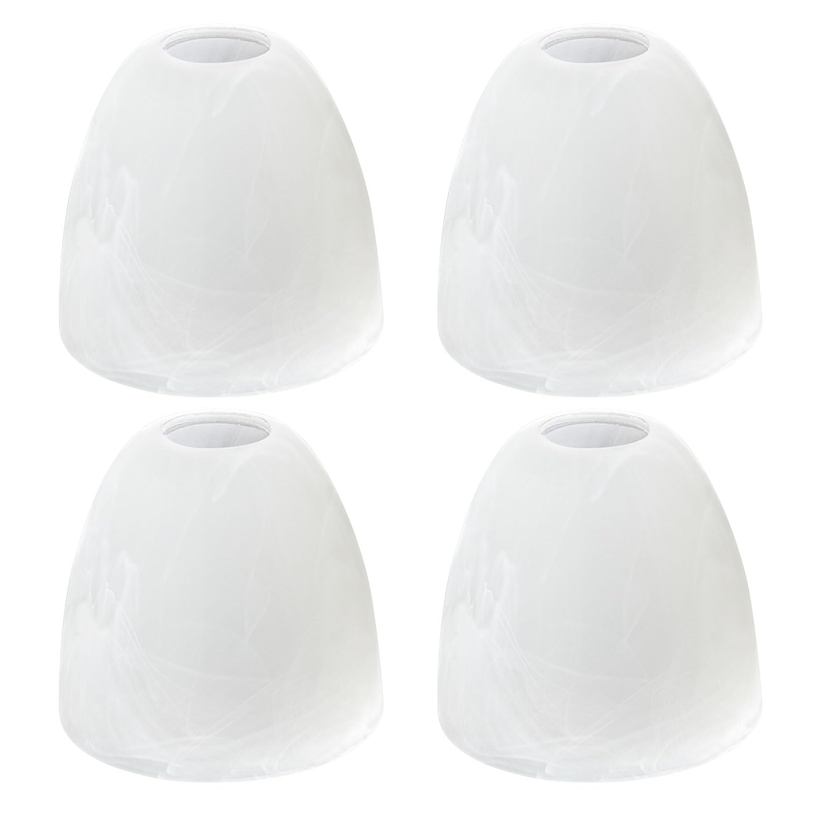 4 Pack Alabaster Glass Lamp Shade Replacement with 1.7" Fitter Opening for Ceiling Fan Light Kit Wall Sconce Pendant Light Fixture