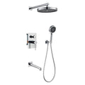 Rainfall Shower System Single Handle Hot and Cold Shower Faucet Set Wall-Mounted Rain Mixer Shower Combo Set 3-Ways Shower Fixture with Rain Shower He,for Bathroom