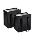 18L Insulated Grocery Bags with Zipper, Reusable Thermal Cooler Tote Bag for Hot & Cold Food, Foldable Shopping Bag (2, Black)