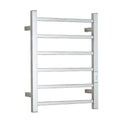Electric Heated Towel Rack, 6 Bars Carbon Fibre Heating Towel Warmer, Wall-Mounted Bathroom Heated Towel Rail with Timer Control, Mirror Polish,Plug in/Hardwired Bright Day