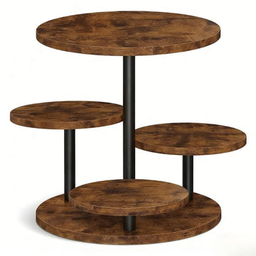 Fushiton Rustic Tiered Dessert Stand Wooden Cupcake Tower, 4-Tier Flower Shaped Cake Stand for Parties, Weddings, and Farmhouse Decor