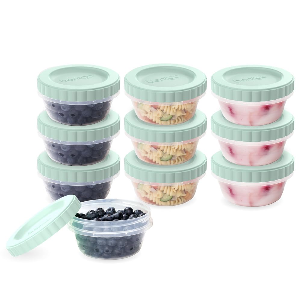 Bentgo Prep - 20 Piece 8 fl oz Leak-Proof Deli Containers with Lids, Food Storage for Meal Prep, Twist-Top, Reusable, PFAS & BPA-Free, Stackable, Microwave, Freezer, & Dishwasher Safe (Honeydew)