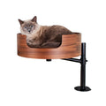 Desk Nest® Cat Bed– Space-Saving, Elevated Bed for Cats – Keeps Desks Clear, 360° Adjustable, Supports 25 lbs – Secure, Stylish and Durable – Perfect for Home Office – Walnut Wood Finish