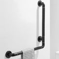 90°Vertical Angled Bathroom Grab Bar,Black Anti-Slip Safety Balance Handrail for Elderly Pregnant Handicap,Wall Mounted Adjustable Stylish Toilet Shower Assist Aid(Size:50*70cm,Color:Black)