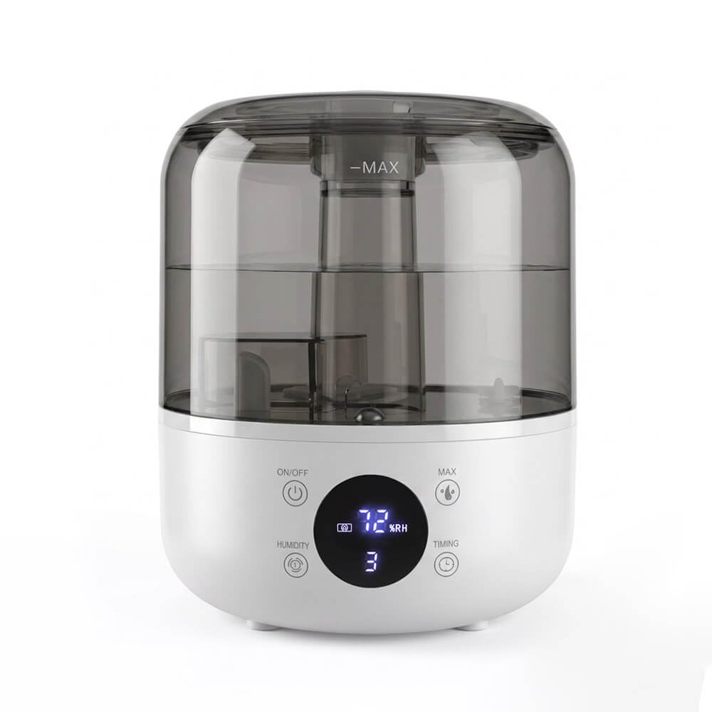 3L Top Fill Cool Mist Ultrasonic Humidifier for Bedroom, 30H Long Runtime, 32dB Ultra Quiet Baby Nursery Humidifier, Precise Humidity Sensor, Easy to Clean, 360° Nozzle for Large Room, Plants