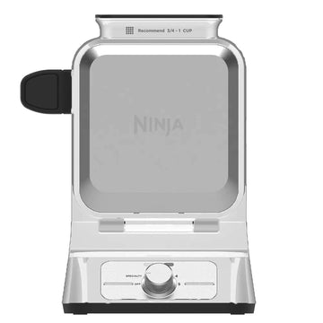 Ninja BW1001 NeverStick PRO Belgian Waffle Maker, Vertical Design, 5 Shade Settings, Precision-Pour Cup NOT Included* (Renewed) (White)